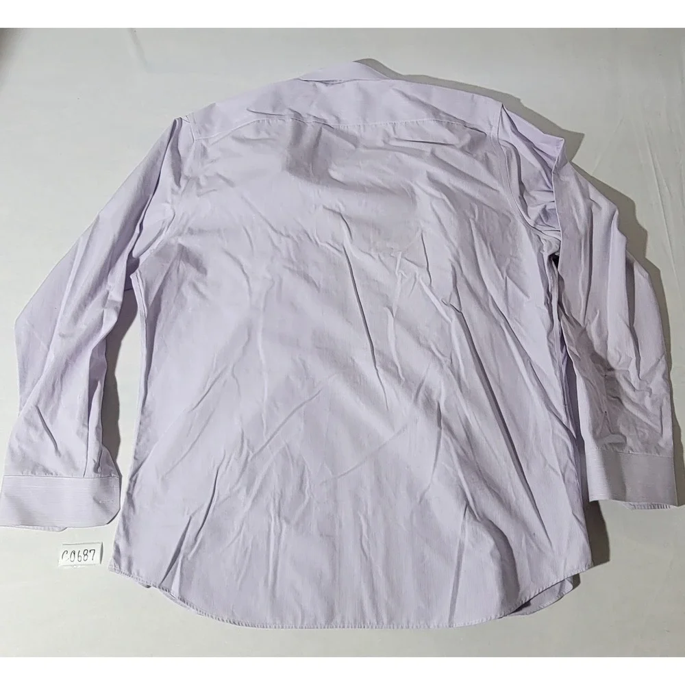 Banana‎ Republic Mens XL Tailored Slim Fit Non-Iron Micro Stripe Shirt Violet
